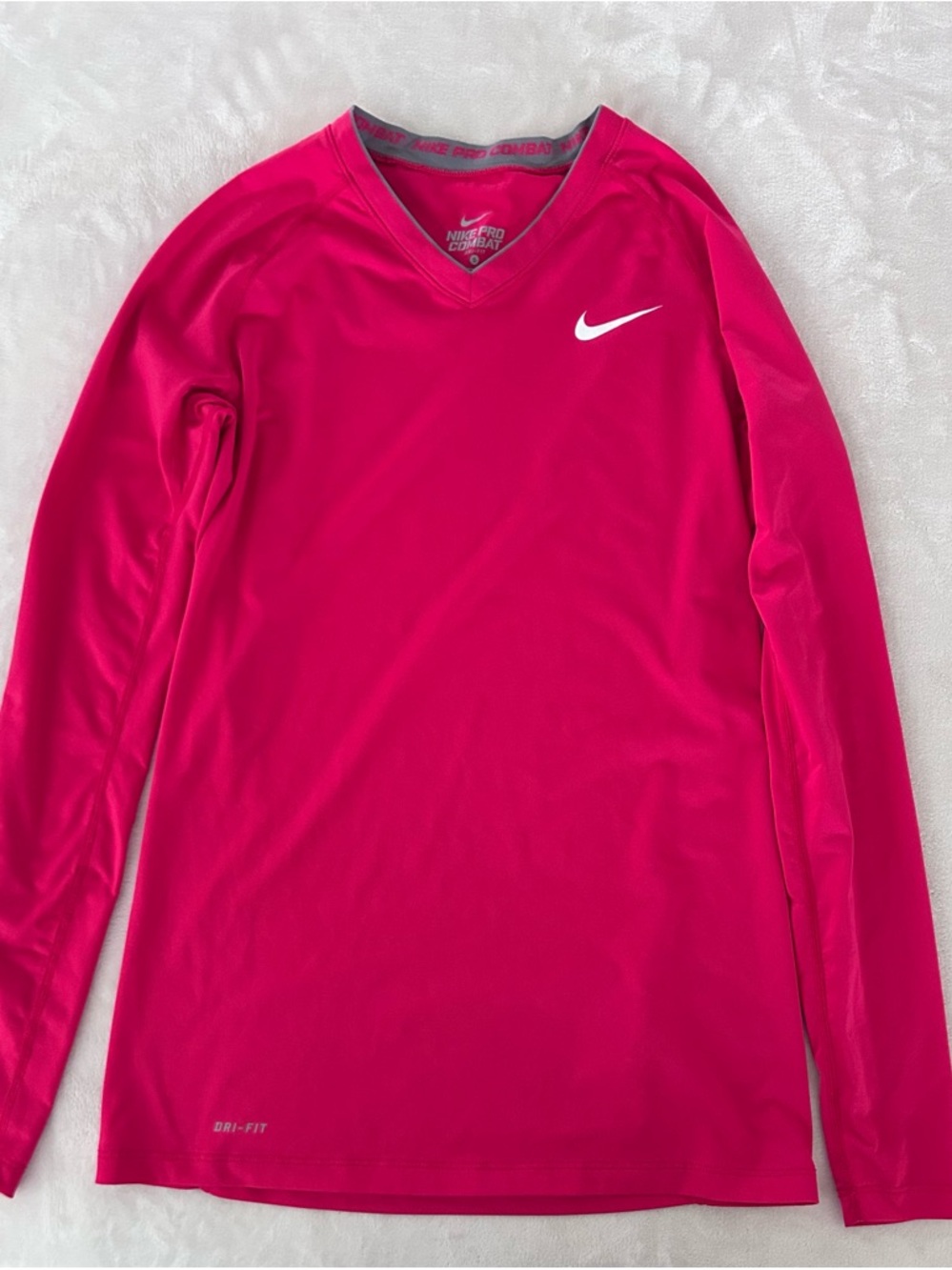 Nike Hot Pink Dri-Fit V-Neck Performance Top